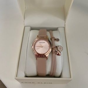 Rose Gold Anne Klein Watch and Charm Bracelet